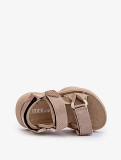 Dětské sandály se zapínáním na suchý zip, béžová Orretta