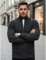 Pánský rozepínací svetr tmavě šedý FashionStreet WX2252z Pánský rozepínací svetr tmavě šedý FashionStreet WX2252z