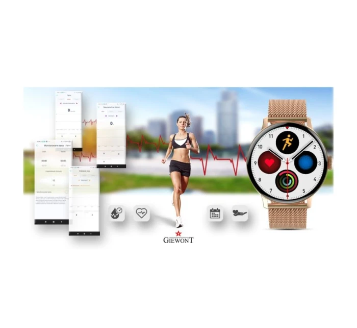 Dámské chytré hodinky GIEWONT Pink Gold GW330-1