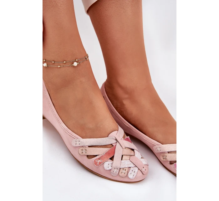 Dámské Kožené Baleríny Maciejka 01358-51 Růžové