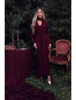 Šaty s řasením a  bordó model 21479357 - Moe