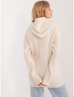Světle béžový klokaní svetr s manžetami