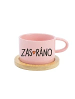 ZAS_RÁNO - růžový hrníček makronka 200 ml
