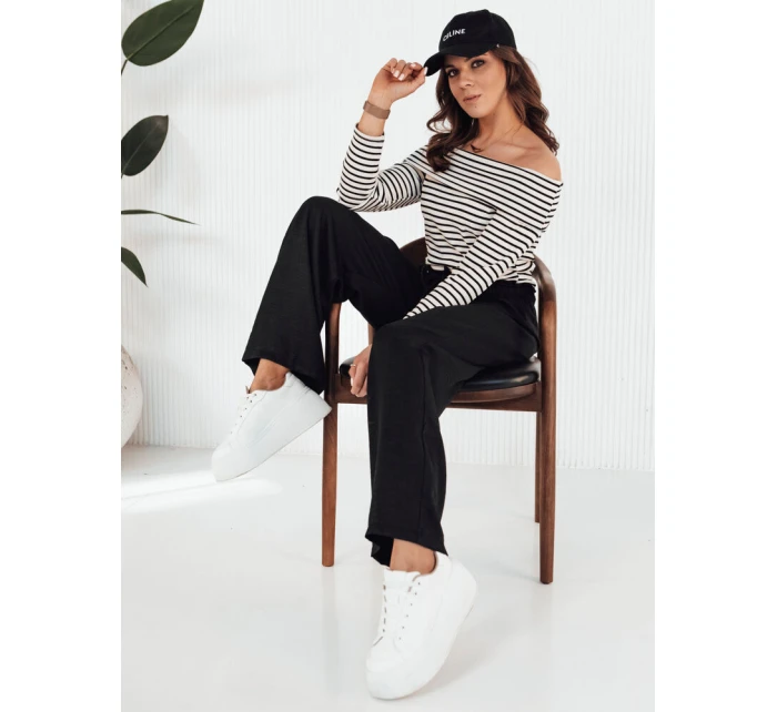 Dámská pruhovaná halenka černá Dstreet model 21972894 - FashionStreet Dámská pruhovaná halenka černá Dstreet model 21972894 - FashionStreet