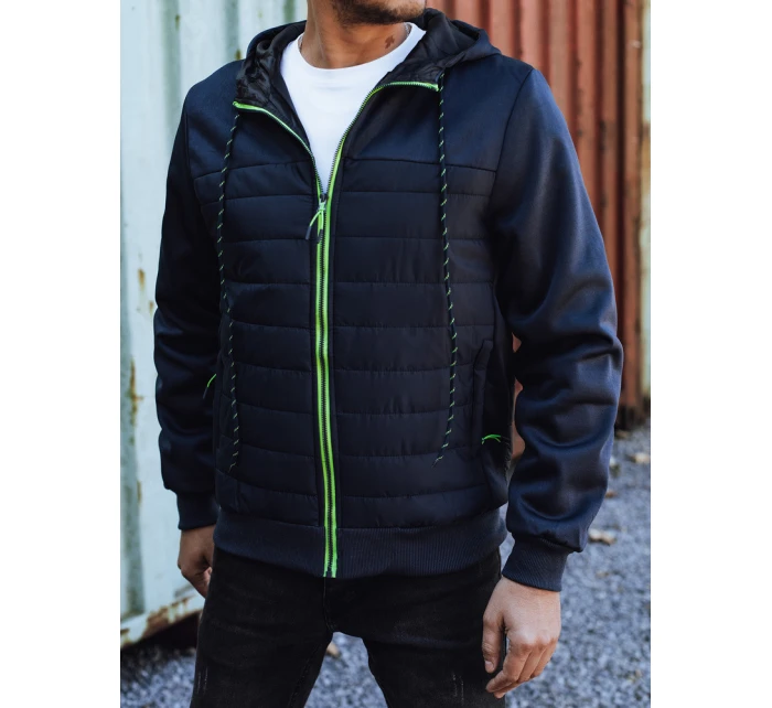 Pánská přechodná prošívaná bunda s kapucí tmavě modrá FashionStreet TX4939 Pánská přechodná prošívaná bunda s kapucí tmavě modrá FashionStreet TX4939