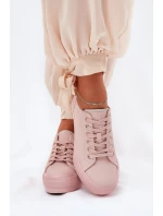 Dámské Tenisky Na Platformě Z Eko Kůže Big Star RR274A294 Růžové Dámské Tenisky Na Platformě Z Eko Kůže Big Star RR274A294 Růžové