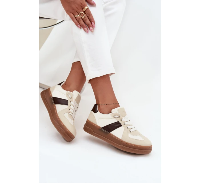 Dámské tenisky na platformě béžové model 21711957 - Boto Dámské tenisky na platformě béžové model 21711957 - Boto