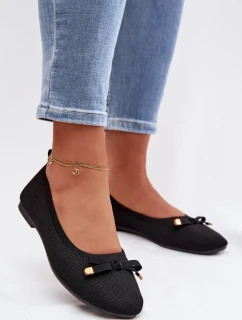 Černé balerínky s mašlí model 21997789 - Boto