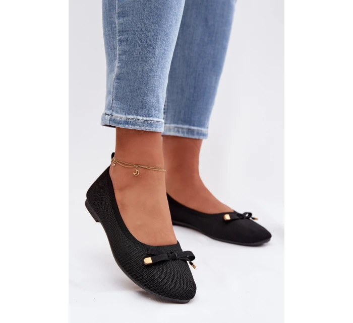 Černé balerínky s mašlí model 21997789 - Boto Černé balerínky s mašlí model 21997789 - Boto
