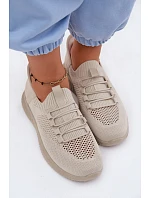 Materiálové model 22130421 Sportovní Boty Dámské Béžové Olive - Boto