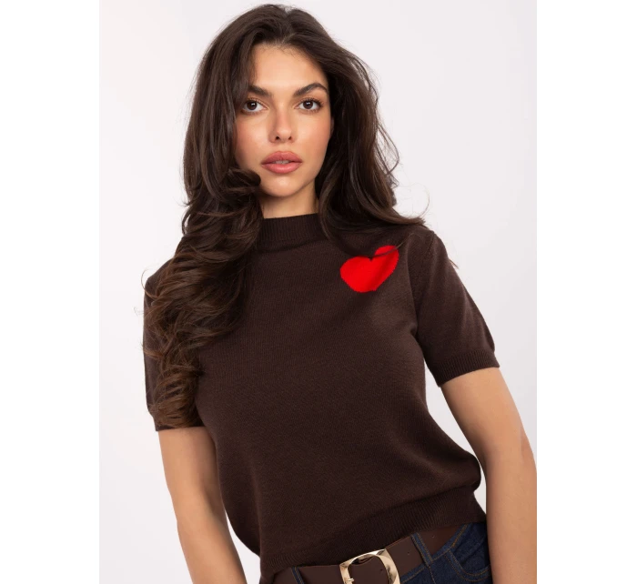 Sweter IT SW model 21471682 brązowy - FPrice Sweter IT SW model 21471682 brązowy - FPrice