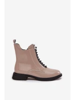 Lakované dámské botky D&A – béžové Lakované dámské botky D&A – béžové