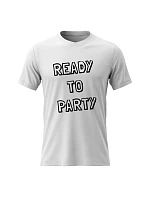 Pánské bavlněné tričko s potiskem - READY TO PARTY - bílé Pánské bavlněné tričko s potiskem - READY TO PARTY - bílé
