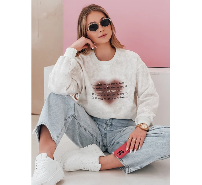 Dámská oversize mikina se srdcem DESSER šedá FashionStreet BY1466