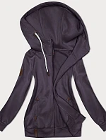 Dámská hladká mikina bez knoflíků tmavě fialová (2311)