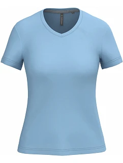 Kariban K 381 Dámské tričko s výstřihem do V 20.K381 sky blue