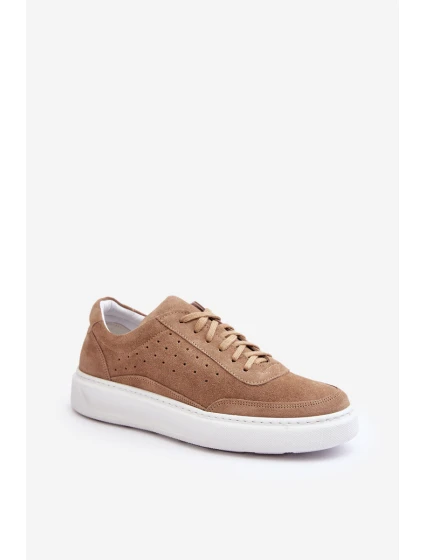 Pánské semišové sportovní boty model 21641511 béžové - Zazoo Pánské semišové sportovní boty model 21641511 béžové - Zazoo