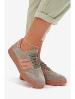 Dámské tenisky z pravé semiše Zelené model 22026533 - EVENTO Dámské tenisky z pravé semiše Zelené model 22026533 - EVENTO