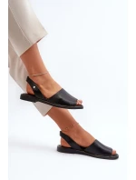 Černé kožené nazouvací sandály Lemar Alivia Černé kožené nazouvací sandály Lemar Alivia