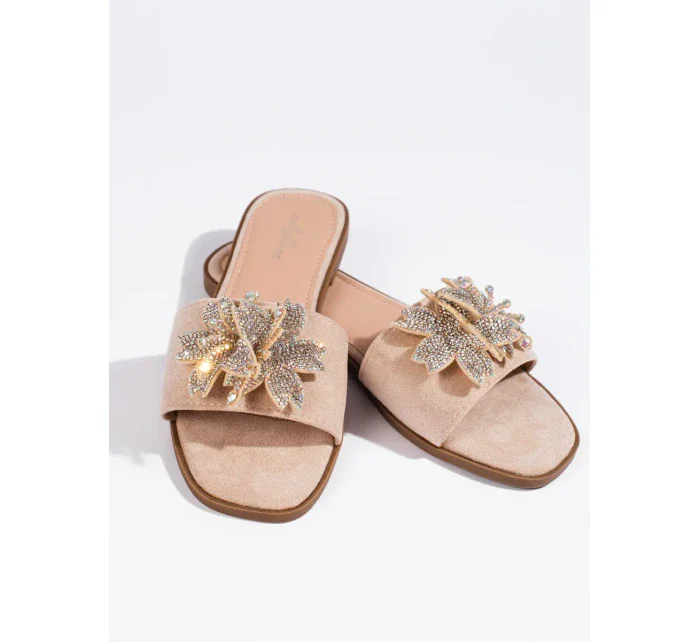 Exkluzívní hnědé nazouváky dámské bez podpatku Exkluzívní hnědé nazouváky dámské bez podpatku