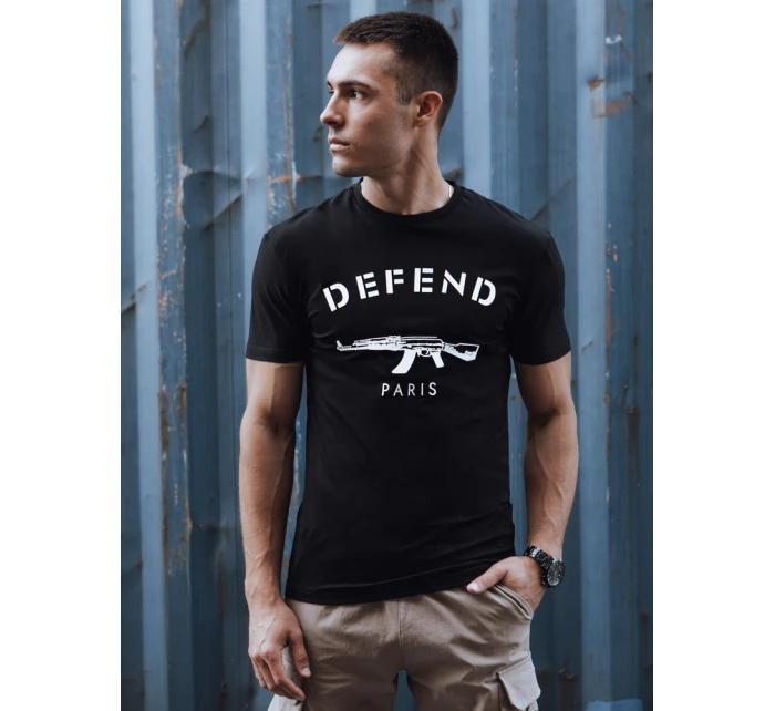 Pánské tričko s potiskem černé FashionStreet RX5579