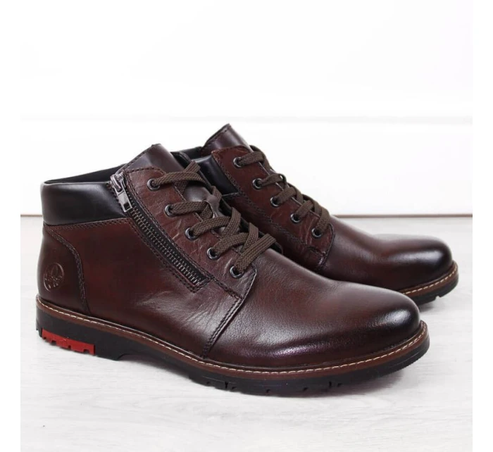 Kožené pohodlné zateplené boty M model 20539794 brown - Rieker