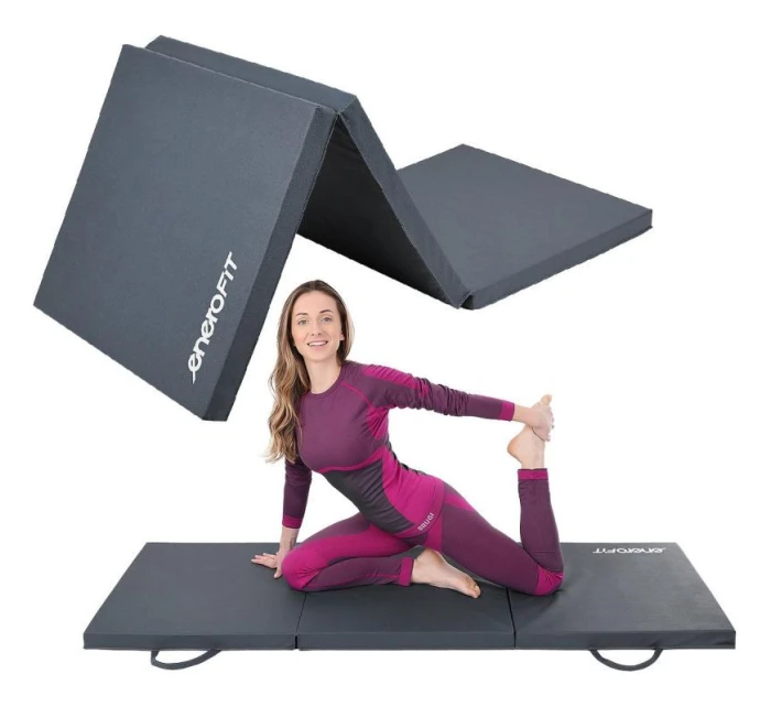 SKLÁDACÍ GYNASTICKÝ MATERIÁL 180x60x5 cm ŠEDÝ ENERO FIT