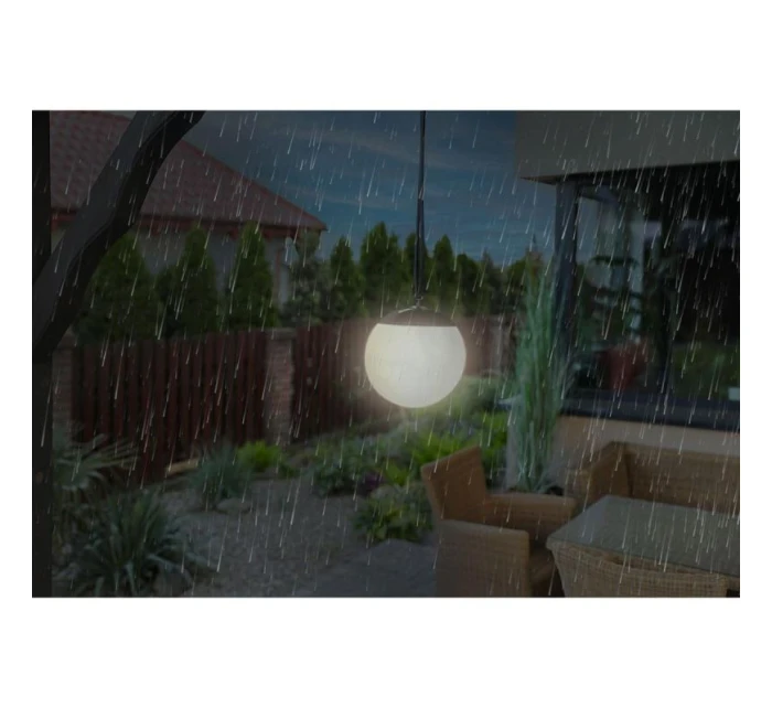 SOLÁRNÍ LAMPA PLASTOVÁ KOULE ZÁVĚSNÁ 20CM