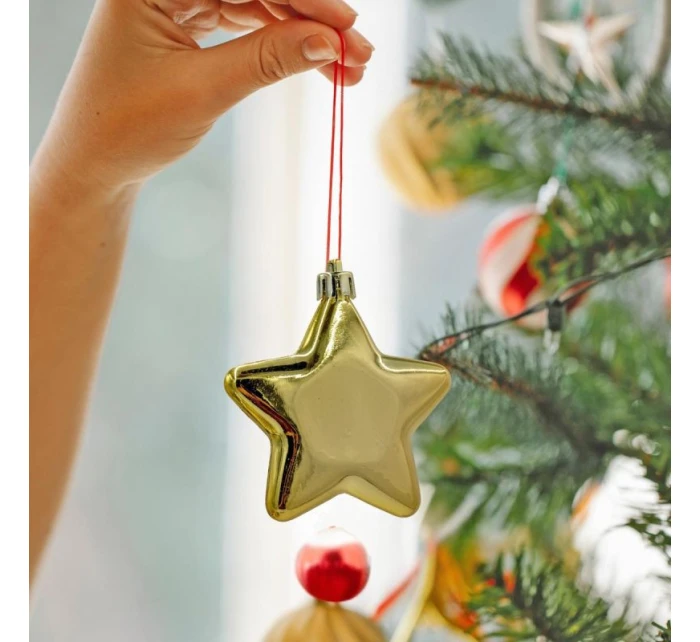 DEKORATIVNÍ PLASTOVÉ CETKY BEZPEČNÉ 40KS ZLATÁ SLÍDA