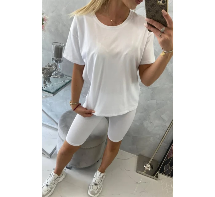 Bílý set top+legíny Bílý set top+legíny
