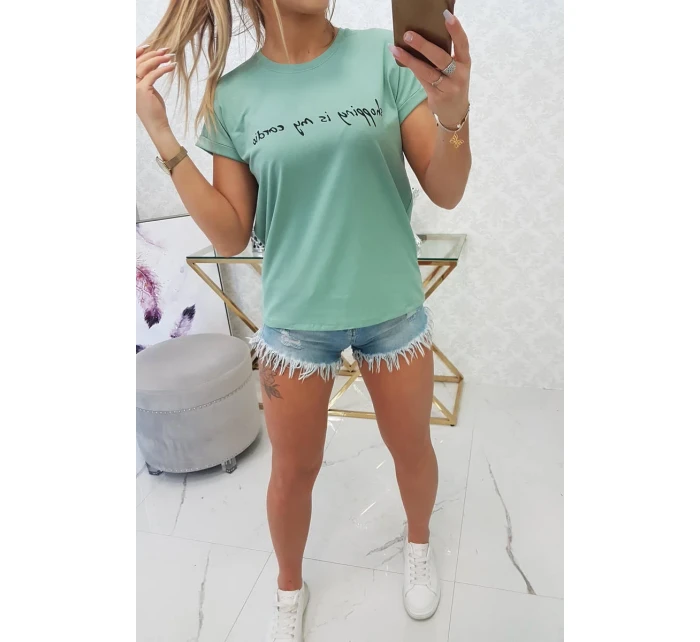 Nakupování je moje kardio tmavě mátová halenka Nakupování je moje kardio tmavě mátová halenka