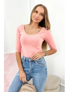 Halenka s kulatým výstřihem meruňková