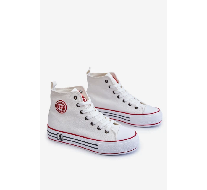 Dámské vysoké textilní tenisky na platformě Big Star model 21608464 Bílá - Big Star Shoes Dámské vysoké textilní tenisky na platformě Big Star model 21608464 Bílá - Big Star Shoes