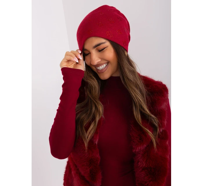 Czapka AT CZ model 18997548 bordowy - FPrice Czapka AT CZ model 18997548 bordowy - FPrice