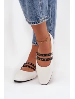 Dámské baleríny s pásky Deliora – bílé