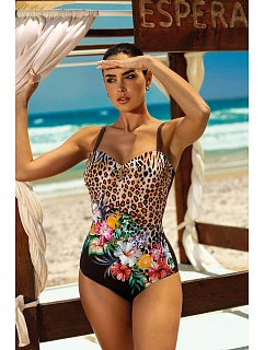Jednodílné plavky  hnědé  model 22353081 - Self