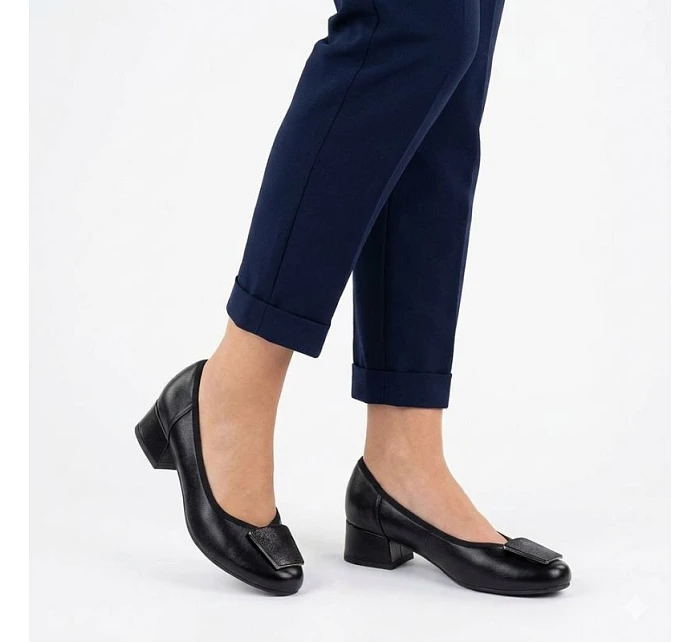 Dámské lodičky na klínku pohodlné černé M.Daszynski model 22068924 3 Dámské lodičky na klínku pohodlné černé M.Daszynski model 22068924 3