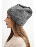 Dámská zimní čepice s vlnou volného střihu K442 grafitová Dámská zimní čepice s vlnou volného střihu K442 grafitová