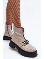 Dámské boty na zip D&A Světle šedá model 21636957 - S.Barski