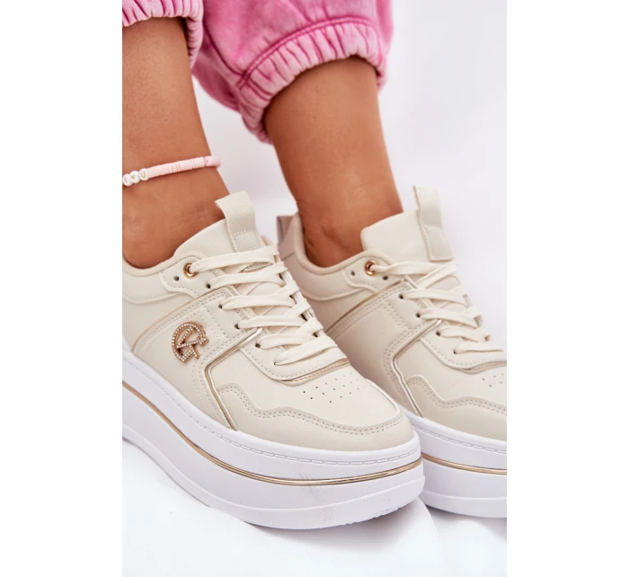 Dámské Sportovní Boty Na Platformě Béžové model 21687804 - Boto Dámské Sportovní Boty Na Platformě Béžové model 21687804 - Boto