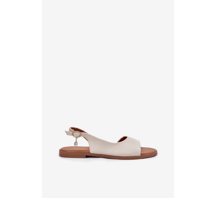 Dámské Sandály Na Plochém Podpatku Béžové model 21698458 - EVENTO Dámské Sandály Na Plochém Podpatku Béžové model 21698458 - EVENTO