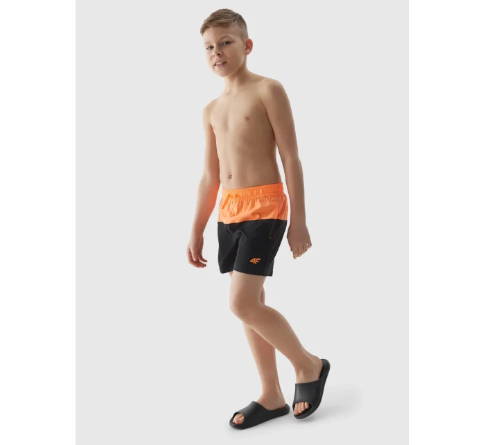 Chlapecké plážové šortky typu boardshorts 4F - oranžové Chlapecké plážové šortky typu boardshorts 4F - oranžové