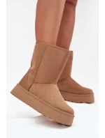 Dámské zateplené sněhule Abrams s kožíškem – camel Dámské zateplené sněhule Abrams s kožíškem – camel