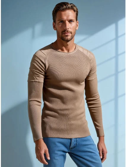 Pánský béžový svetr FashionStreet WX2288