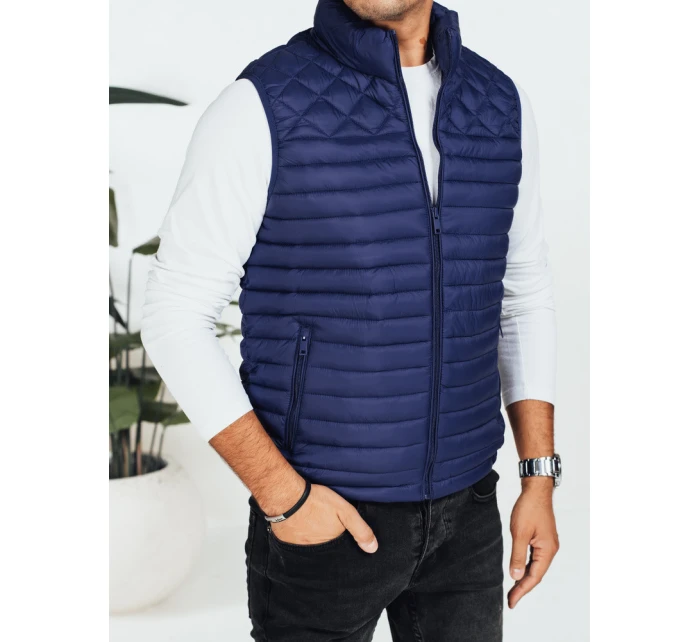Pánská prošívaná tmavě modrá vesta FashionStreet TX5077 Pánská prošívaná tmavě modrá vesta FashionStreet TX5077