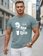 Pánské klasické bavlněné tričko s potiskem petrol FashionStreet NX5145R