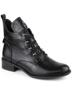 Ploché zateplené boty na podpatku Jezzi W JEZ412A černá Ploché zateplené boty na podpatku Jezzi W JEZ412A černá