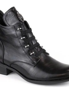 Ploché zateplené boty na podpatku Jezzi W JEZ412A černá