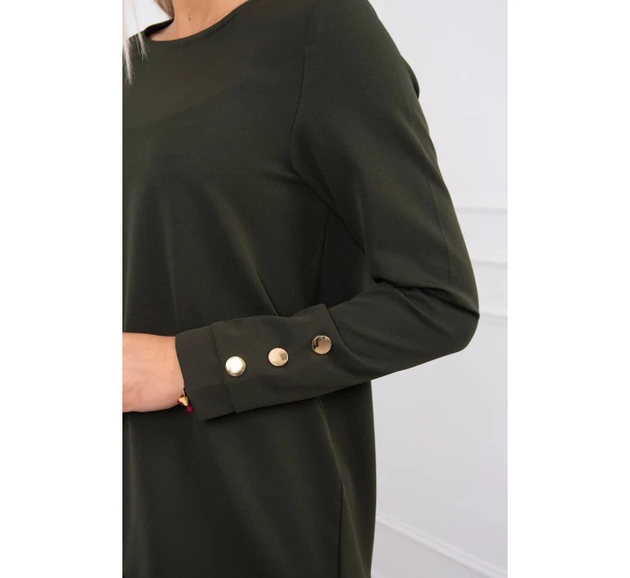 Šaty s khaki volánem