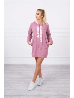 Oversize šaty s kapucí tmavě růžové Oversize šaty s kapucí tmavě růžové